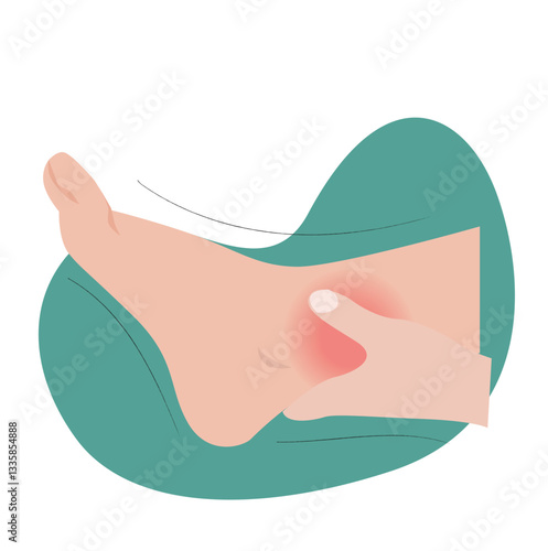  injured his ankle. Cramping in the feet or heels.