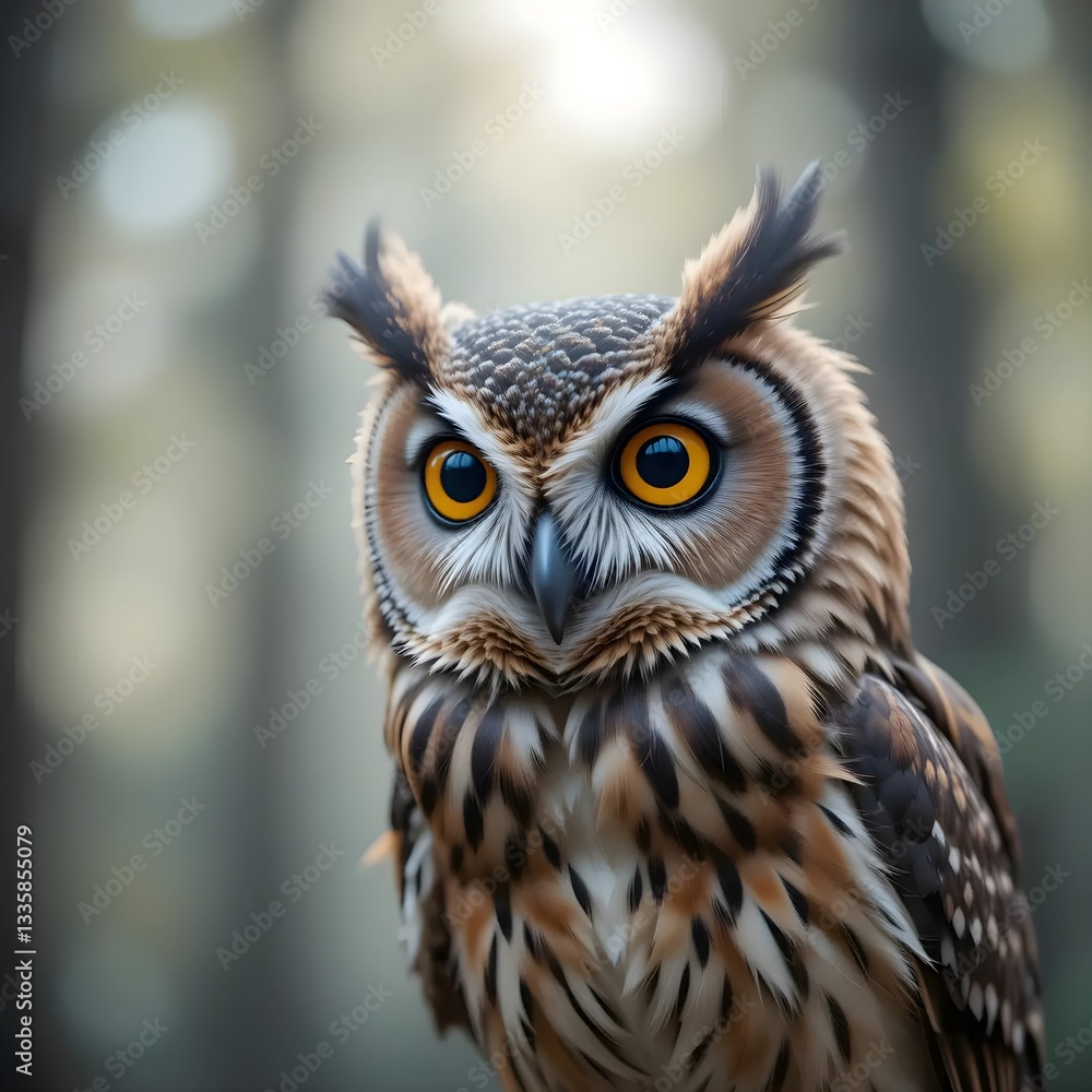 A breathtaking image of a wild owl, its sharp gaze and detailed feathers captured in perfect clarity. A breathtaking image of a wild owl, its sharp gaze and detailed feathers captured in perfect clarity.