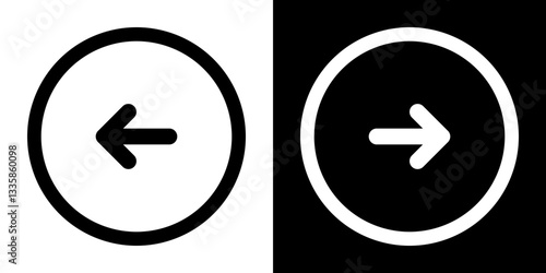 arrow icon rounded button vector illustration. black and white icon