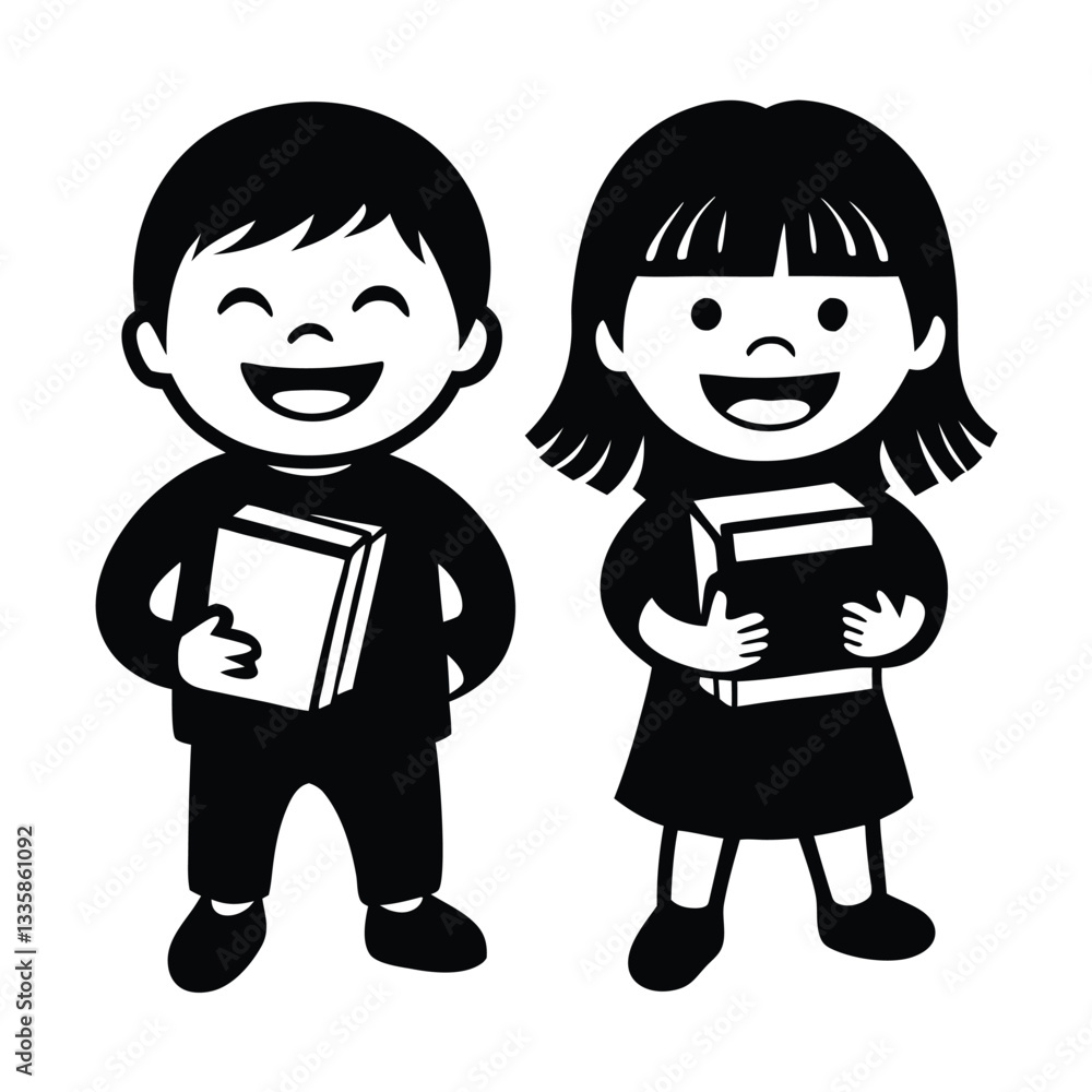 Children vector silhouette Boy and Girl Couple love Vector, Valentines Day Special illustration Children vector silhouette Boy and Girl Couple love Vector, Valentines Day Special illustration