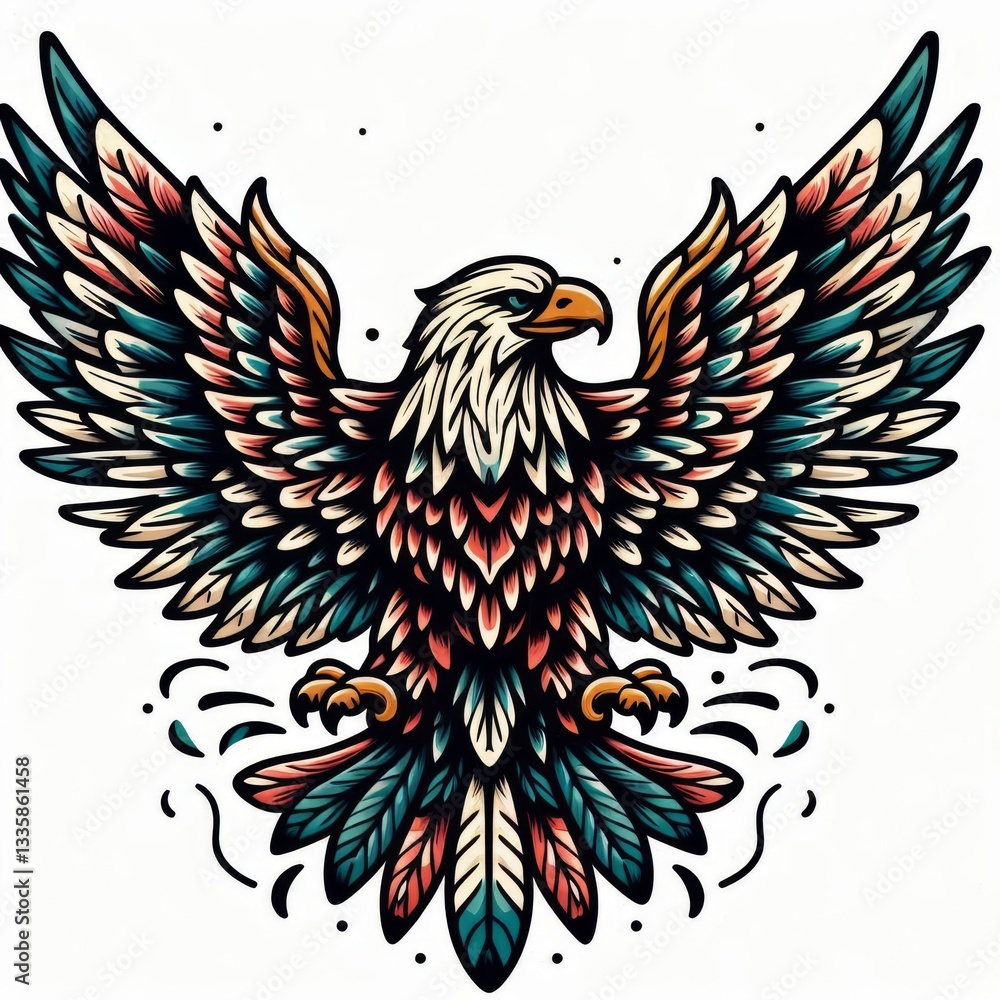 Fototapeta premium Neo Traditional Eagle Tattoo