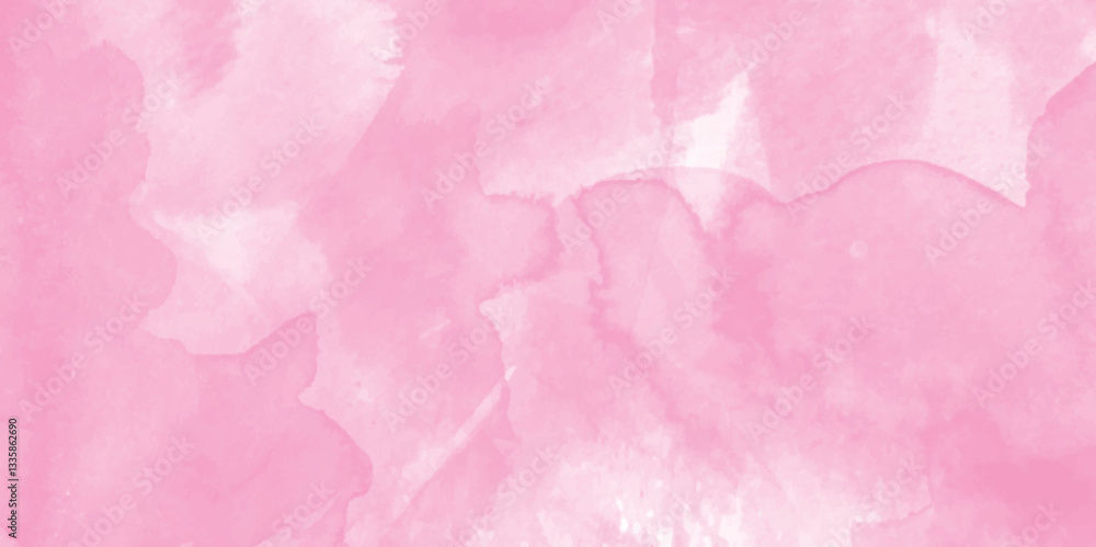 Fototapeta premium Hand painted watercolor of pastel pink texture, fantasy smooth light pink watercolor paper texture, Soft pink grunge background frame. 