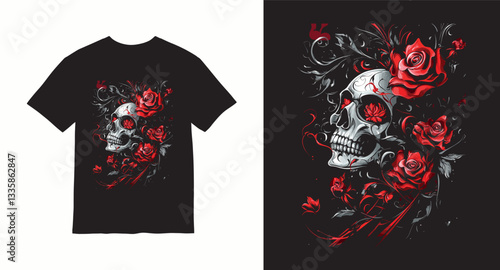 Graffiti skull graphic vector t-shirt design