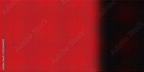 Stipple pattern, red dotted geometric background. Stippling, dotwork drawing, shading using dots. Pixel disintegration, random halftone effect.