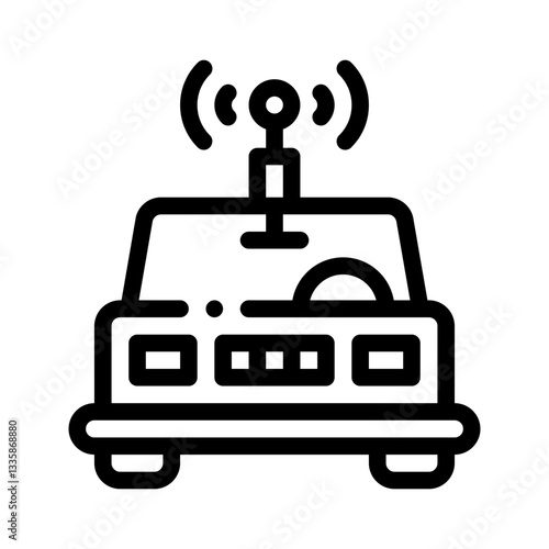 self driving car line icon