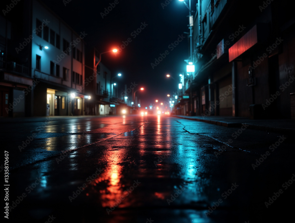 custom made wallpaper toronto digitalbokeh empty street with city red lights at night defocused blur light low angle