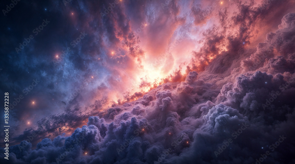 Illustration of a space cosmic background of clouds and cosmic dust, glowing mysterious universe, galaxy wallpaper Illustration of a space cosmic background of clouds and cosmic dust, glowing mysterious universe, galaxy wallpaper