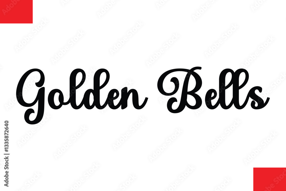 Fototapeta premium Golden Bells Typography Christmas Text