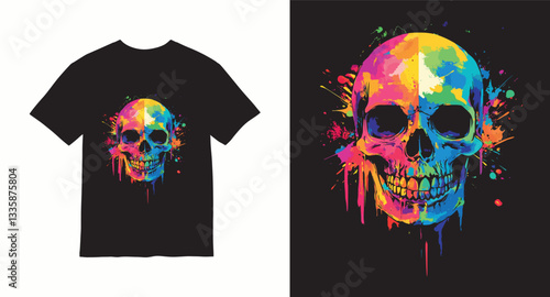 Graffiti skull graphic vector t-shirt design