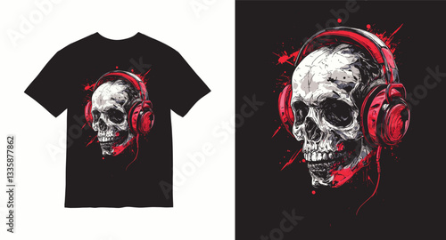 Graffiti skull graphic vector t-shirt design