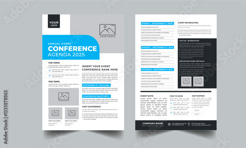 Event Schedule layout design template with unique design style concept