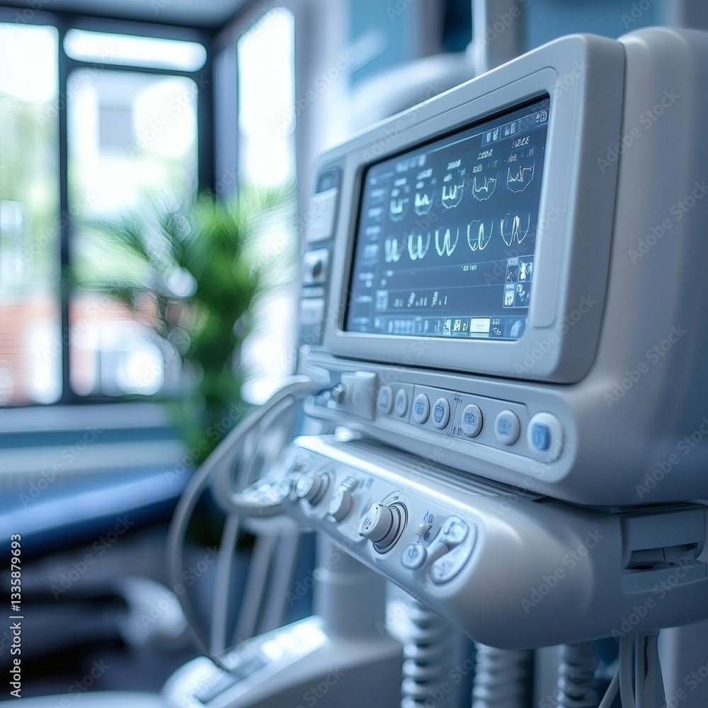 Obraz premium Set of stainless steel surgical instruments on a white background