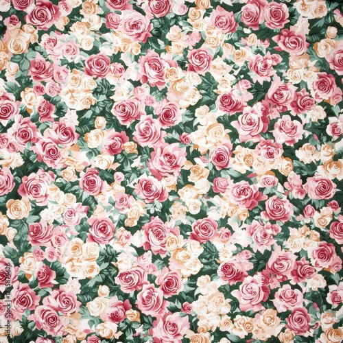 Vibrant floral pattern textile design fabric home decor close-up nature's beauty