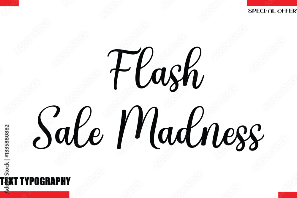 Fototapeta premium Flash Sale Madness Stylish Modern Calligraphy Text Lettering