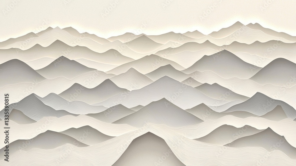 Obraz premium Layered Paper Cut Design Creating Depth and Shadow Effects