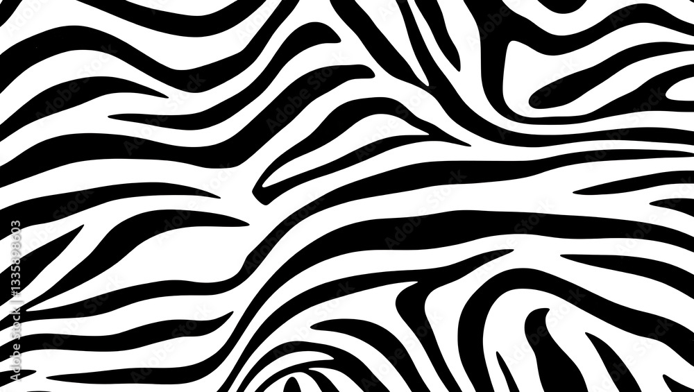 Exotic Zebra Stripes: Dynamic Black and White Animal Print Textile Pattern for Modern Decor and Fashion Fabric Design Exotic Zebra Stripes: Dynamic Black and White Animal Print Textile Pattern for Modern Decor and Fashion Fabric Design