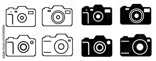 Camera icon set. Photo camera in flat style.  photo camera icon. camera photography icon. vector illustration 