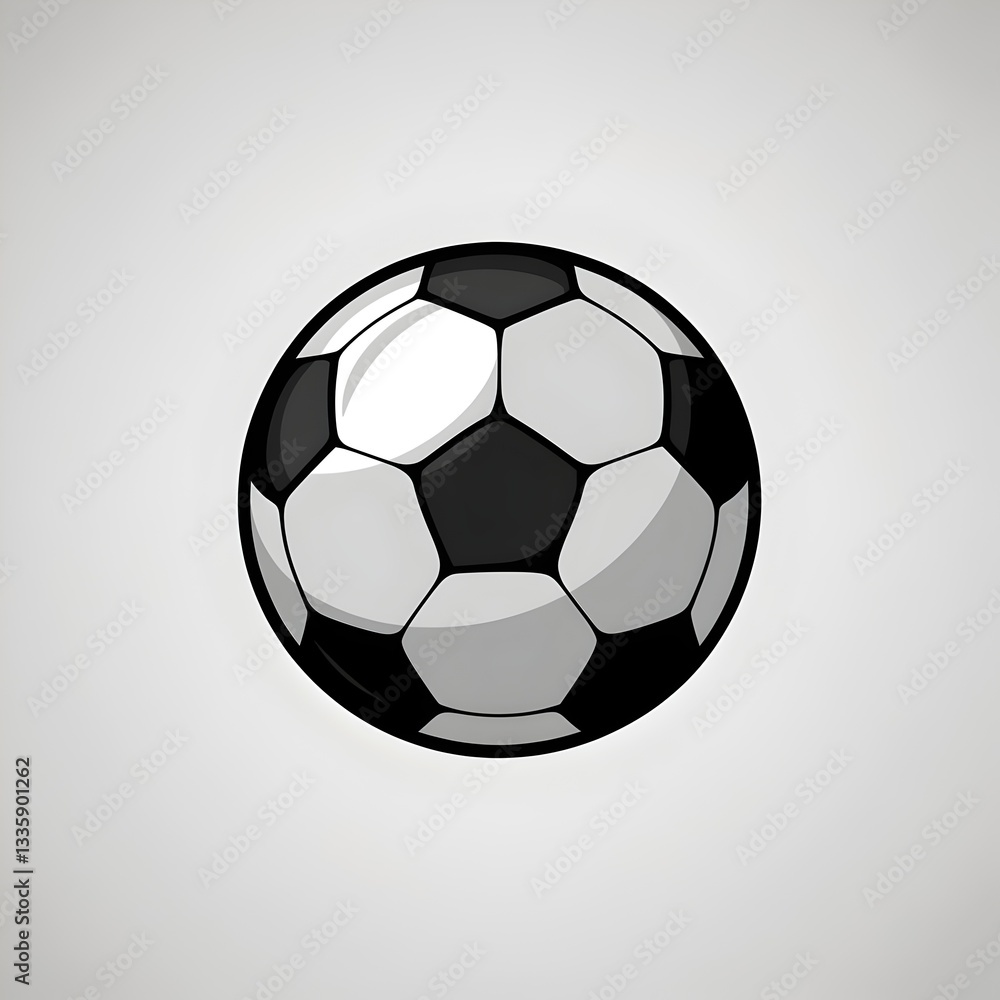 Fototapeta premium Black and white soccer ball isolated.