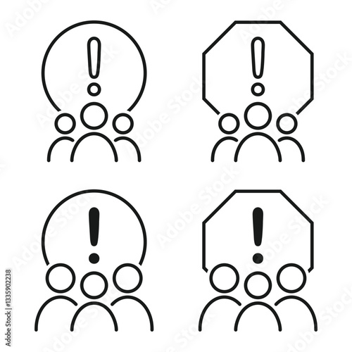 Person with exclamation mark icon. Illustration vector