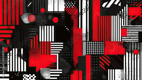 Abstract red and white geometric pattern design background