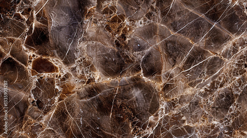 Emperador Dark Brown marble, rich brown base with intricate light veins, warm and classic for interiors