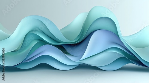 Abstract fluid waves, pastel colors, 3D design, for background use