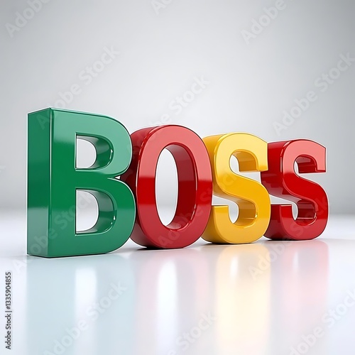Boss 3D Color text effect isolated on a background