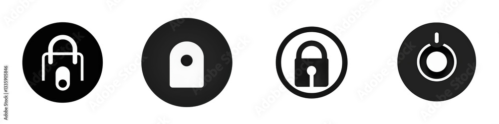 Four security icons on white background isolated on white or transparent Four security icons on white background isolated on white or transparent