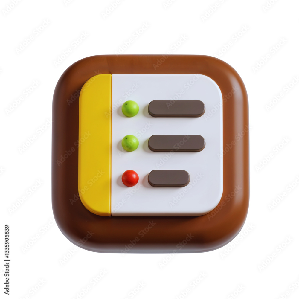 Colorful button with green, yellow, and brown details Colorful button with green, yellow, and brown details