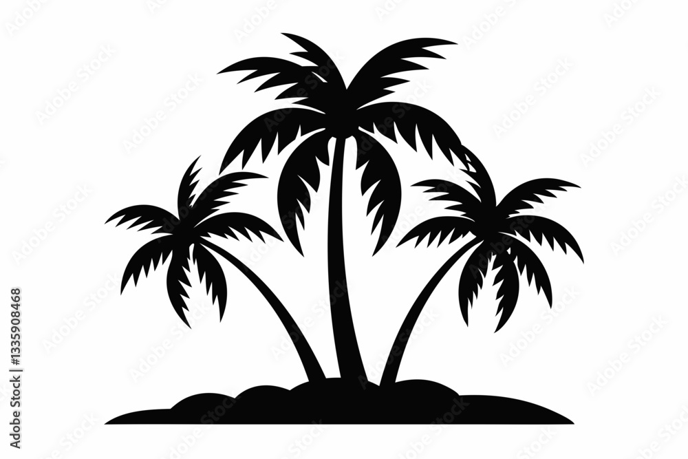 Fototapeta premium palm tree silhouette vector illustration 