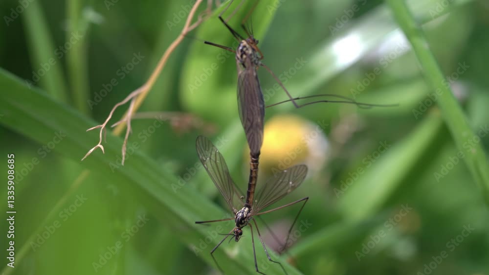 Mosquito insect at breeding season in rainforest macro footage Mosquito insect at breeding season in rainforest macro footage