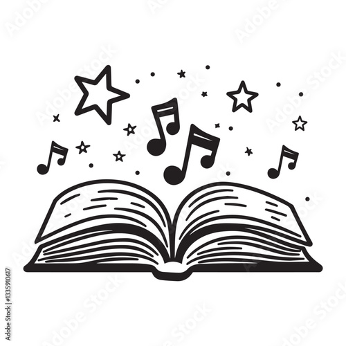 Fantasy book Vector illustration, magical book reader design