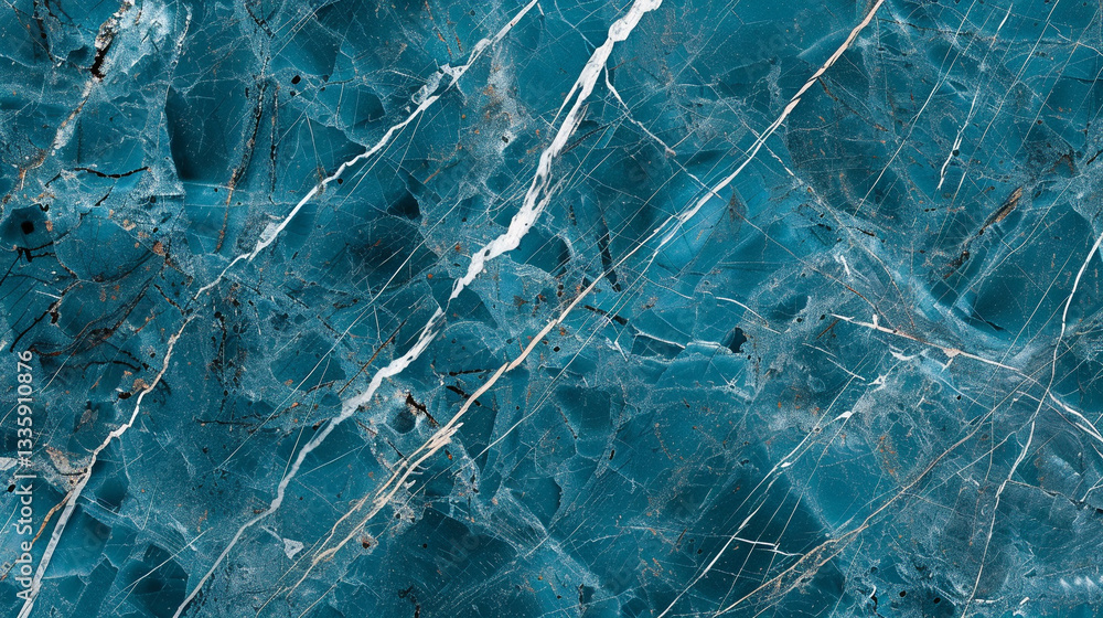 Naklejka premium Peacock Blue marble, rich teal base with intricate white veining, vibrant and bold for statement designs