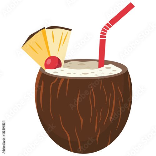 Tropical Coconut Drink Exotic Refreshing Beverage