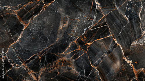 Velvet Onyx marble, jet-black with silky bronze veining, opulent and bold for contemporary interiors