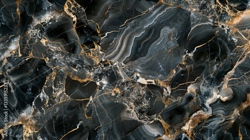 Velvet Onyx marble, jet-black with silky bronze veining, opulent and bold for contemporary interiors