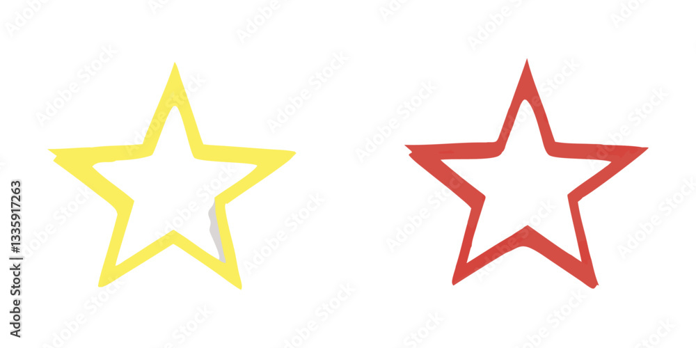 Obraz premium Star Rating Icons - Colorful Outline Design