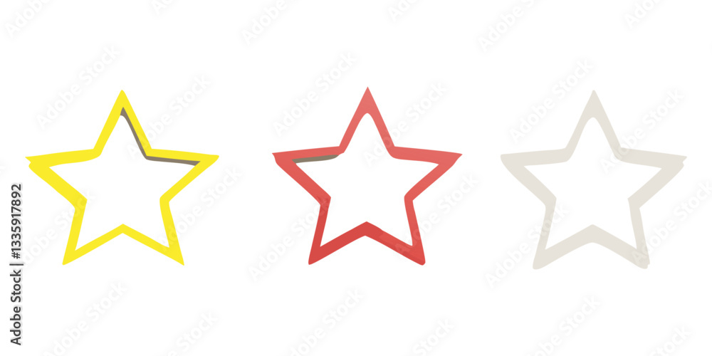 Obraz premium Star Rating Icons - Colorful Outline Design