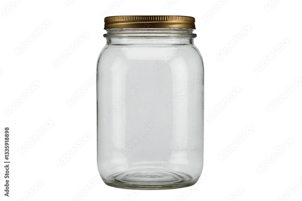 Glass Jar Isolated on White Background – Empty or Filled Container	