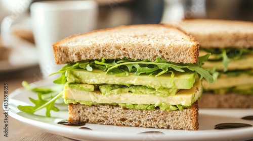 Wallpaper Mural Delectable avocado sandwich with fresh arugula on multigrain bread closeup tasty food presentation Torontodigital.ca