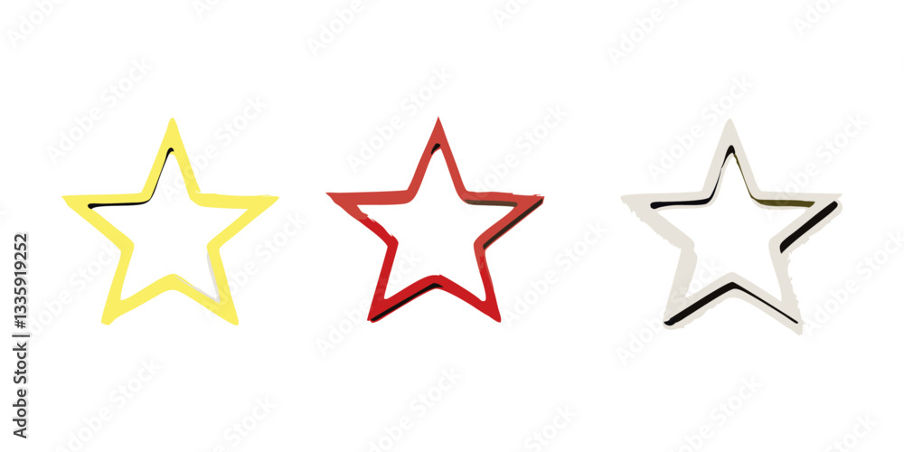 Fototapeta premium Star Rating Icons - Colorful Outline Design