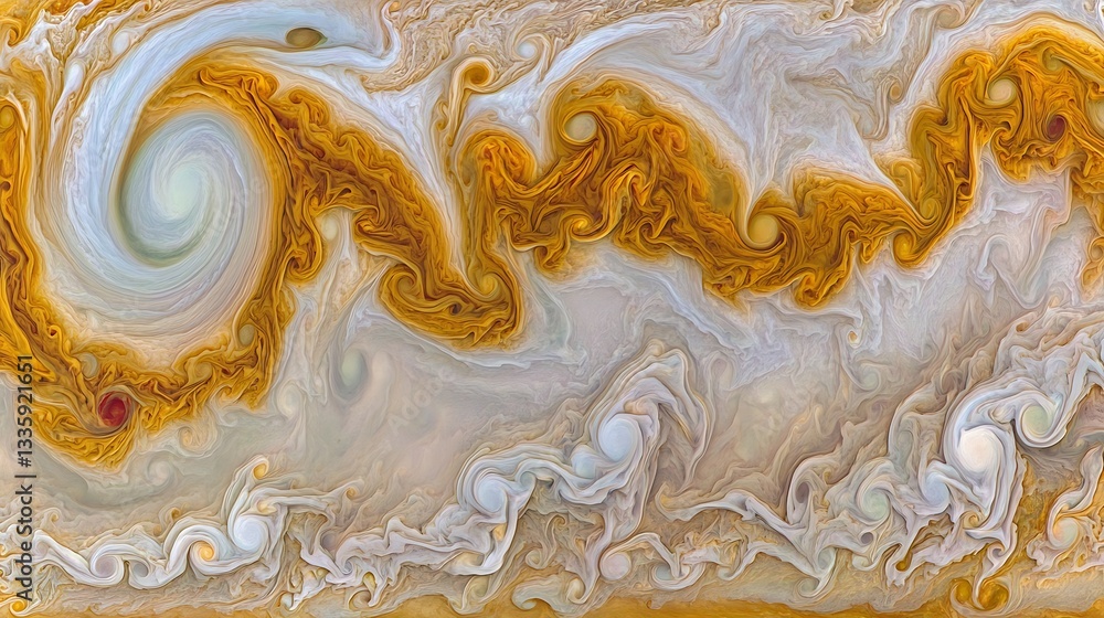 A swirling pattern with color variations and detailed formations visible A swirling pattern with color variations and detailed formations visible