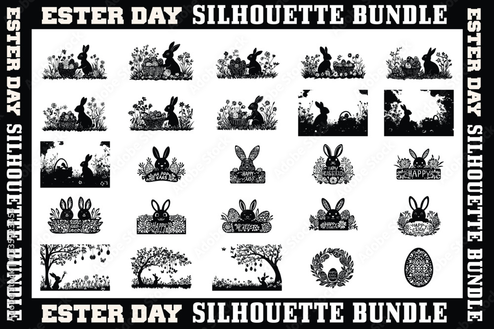 Obraz premium Easter Day Silhouette Bundle 