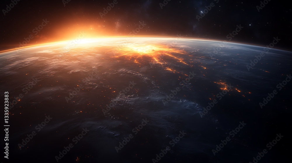 Fototapeta premium A stunning view of Earth from the vastness of space