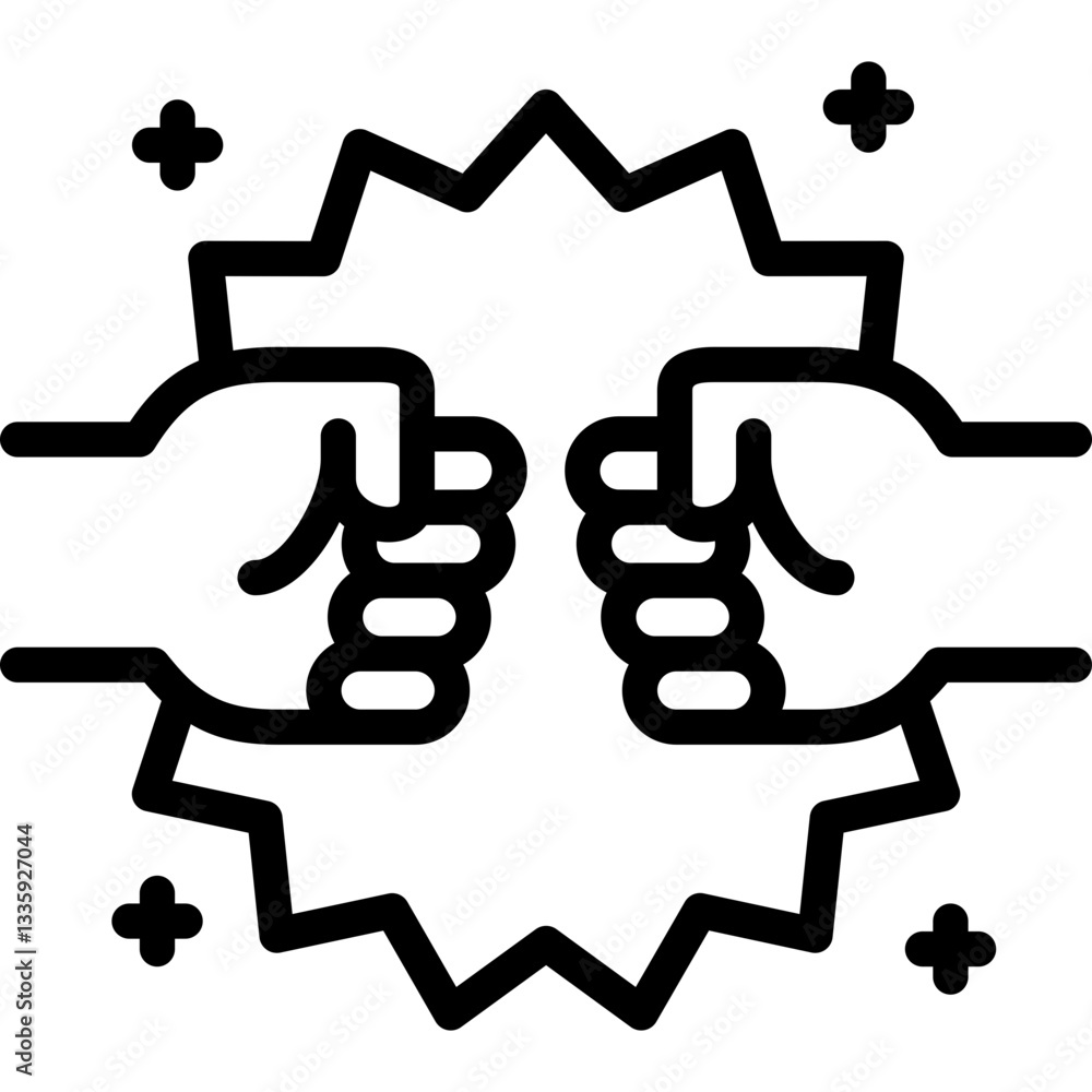 struggle icon illustration design with outline struggle icon illustration design with outline