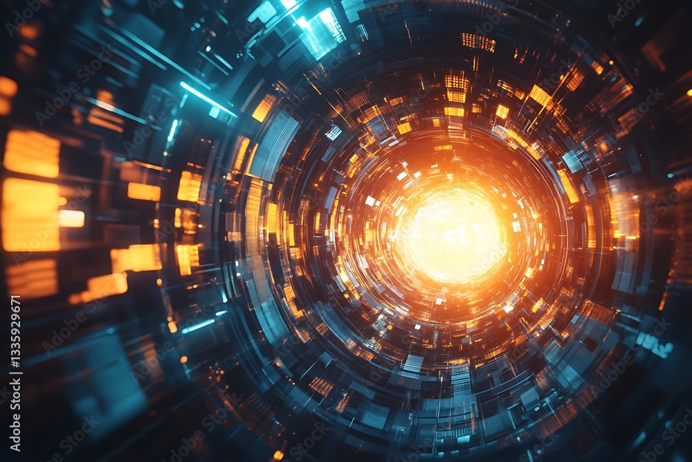 Fototapeta premium Abstract Futuristic Tunnel Design