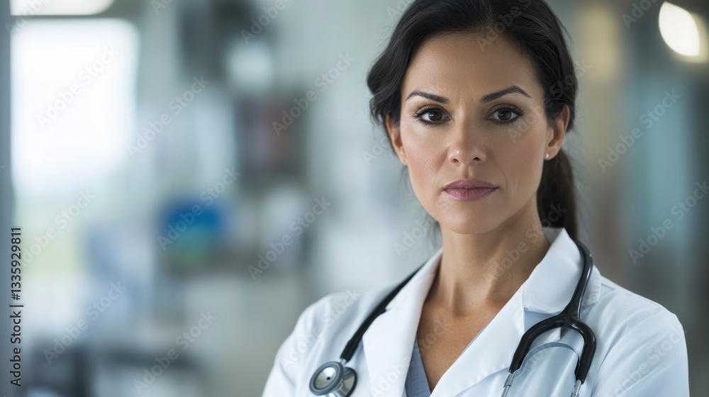Confident female doctor in white coat with stethoscope, embodying professionalism and trust in healthcare.
Confident female doctor in white coat with stethoscope, embodying professionalism and trust in healthcare.