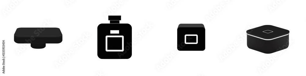 Black device icons on white background isolated on white or transparent Black device icons on white background isolated on white or transparent