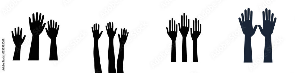 Reaching Hands, Diverse Gestures, white background isolated on white or transparent Reaching Hands, Diverse Gestures, white background isolated on white or transparent