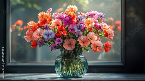 Vibrant floral arrangement indoor setting photography natural light close-up aesthetic beauty